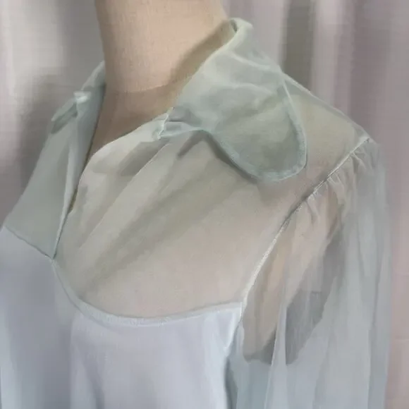 Vintage Miss Dior Long Nightgown Christian Dior Blue Size Medium Romantic